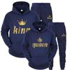 European & American Autumn Trendy Unisex Hooded Sweatshirt & Jogger Set - Casual Two-Piece Sportswear for Couples