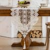 Table Runner Decorative Tulle Tablecloth with Tassel Banner Handcrafted Elegant Lace Strip Cloth for Dining Table Coffee Table TV Cabinet