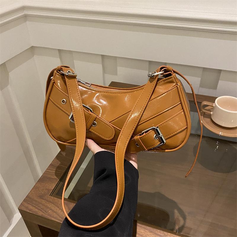 Retro Casual Belt Women's Shoulder Bags Versatile Cool Hot Girls Crossbody Handbags Y2k Simple Female Underarm Bag Purse