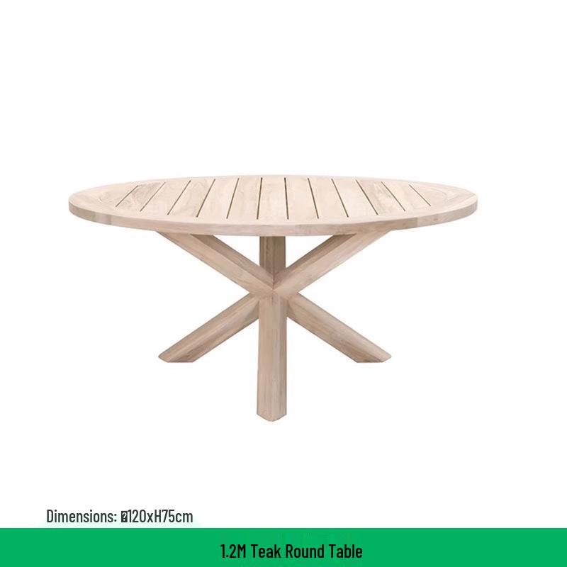 Teak Rattan Outdoor Dining Set: Waterproof Table & Chairs for Terrace or Garden