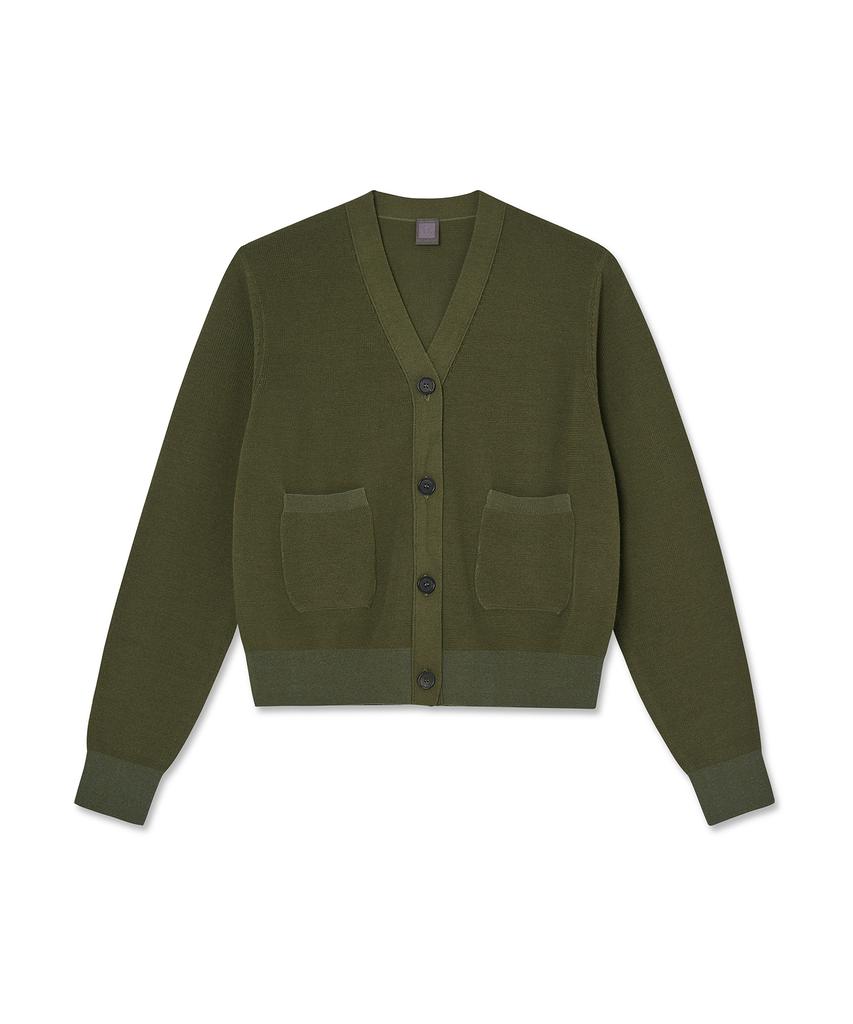 IOLO Women'S Cotton Pocket Cardigan_Khaki