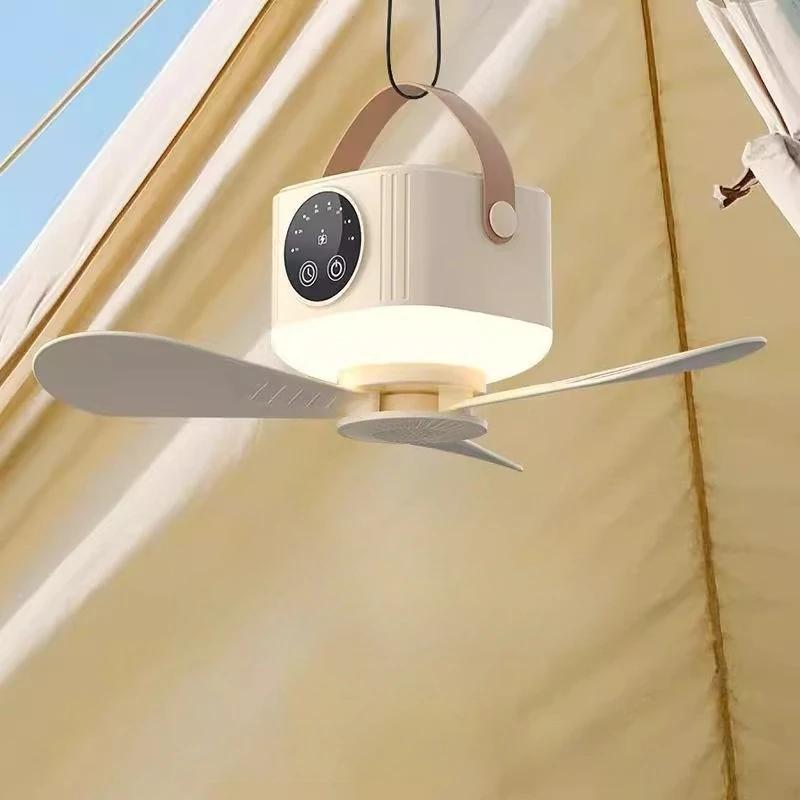 7200mah Wireless Portable Ceiling Fan With Remote, Usb Rechargeable Hanging Fan With Hook For Bedroom Tent Camping Outdoor