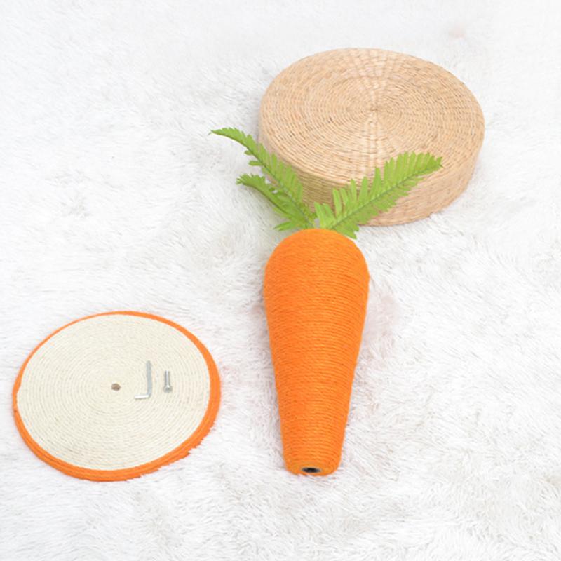 Cat Scratch Post Carrot Shape Soft Comfortable Vivid Lovely Thicken Durable Sisal Cat Scratcher Mat Large