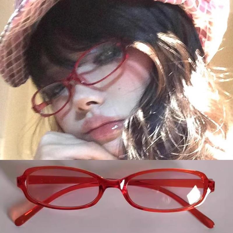 Vintage Y2K Oval Glasses Small Frame Eyewear Women Blue Light Blocking Eyeglasses Computer Reading Optical Spectacle Glasses