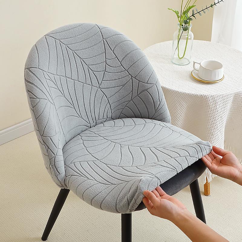 1/2/4/6Pcs Leaves Jacquard Chair Cover Stretch Duckbill Curved Dining Chair Slipcover Anti-Dirty Chairs Covers For Wedding El