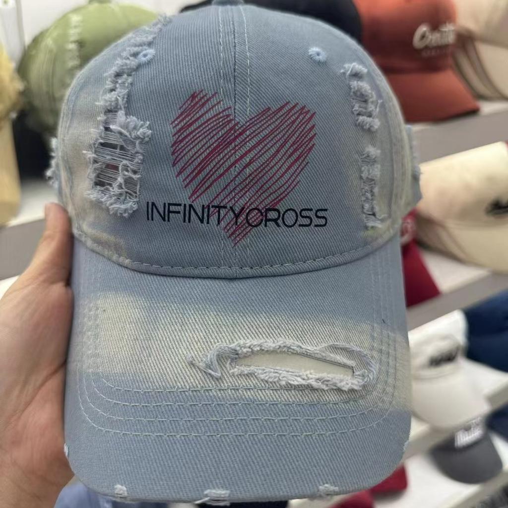 New Ripped Hand painted Baseball Cap for Men and Women Casual Sun Protection Hat Showing Face Small and Versatile Baseball Hat Trendy