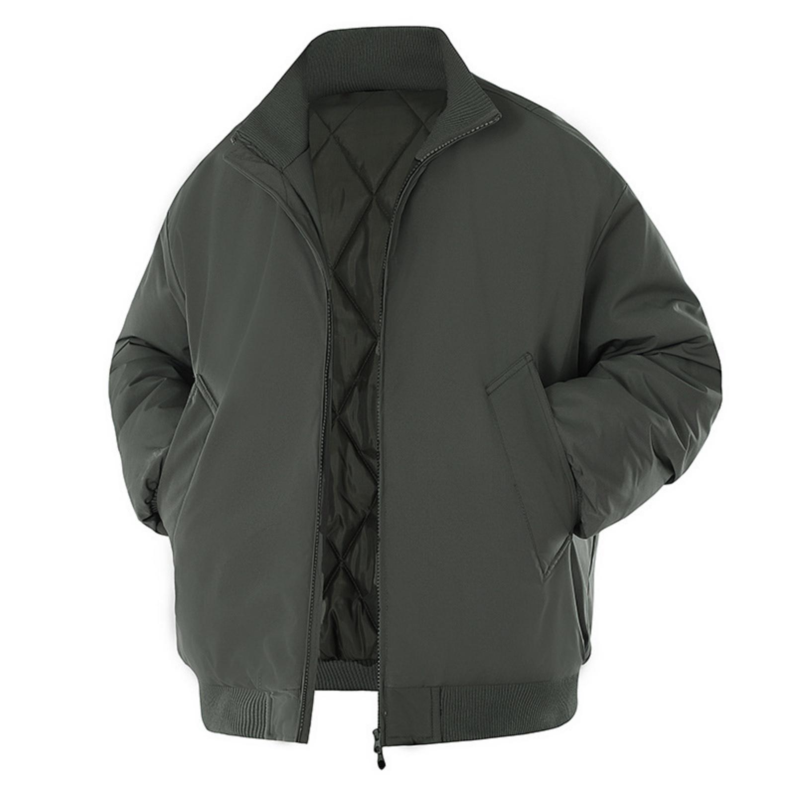 

Мужская повседневная однотонная куртка с воротником-стойкой, водонепроницаемая и ветрозащитная, на хлопковой подкладке, мужская теплая куртка в стиле ретро на хлопковой подкладке XL