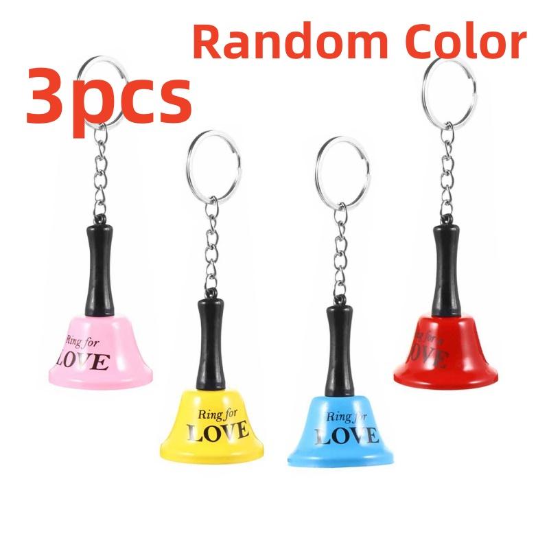 Fun Stress Relieving Bell Metal Keychain Mini Hand Cranked Printing Bell Pet Pendant Children's Toys Kindergarten Rewards Gifts