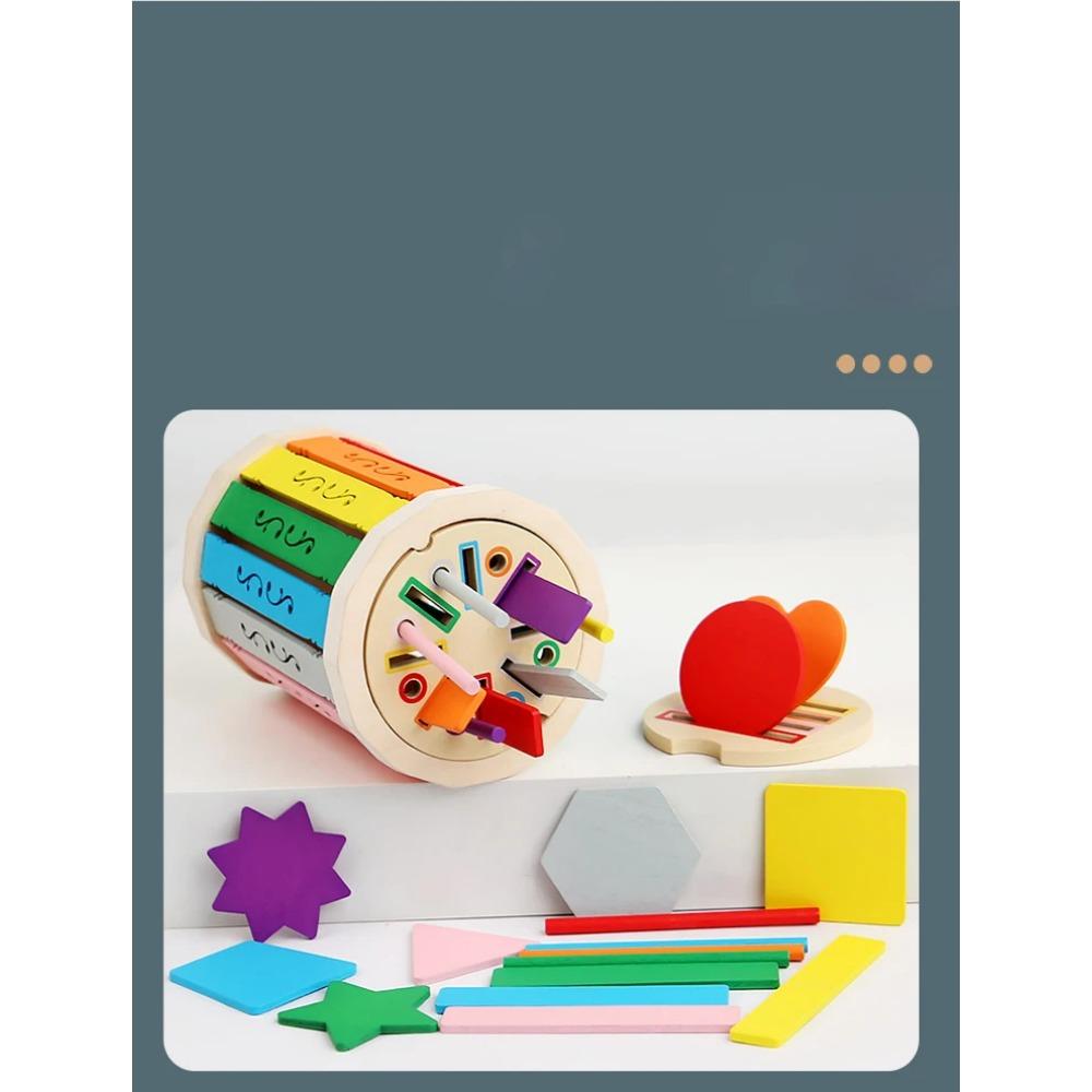 Montessori Wooden Color Sorting Toys Shape Matching Fine Motor Toys Sensory Game Early Educational Puzzle Toys for Toddlers