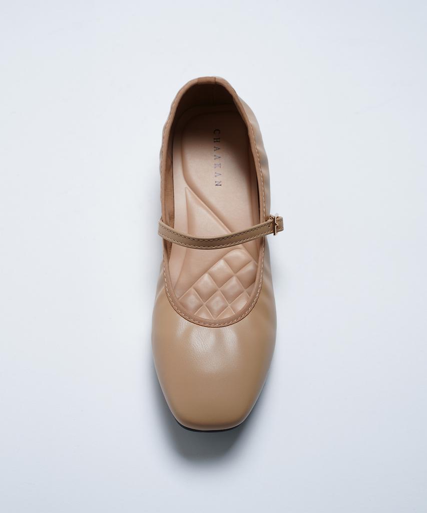 Chaakan Lunel Mary Jane Shirred Flats Plltr3D867 (B Type)