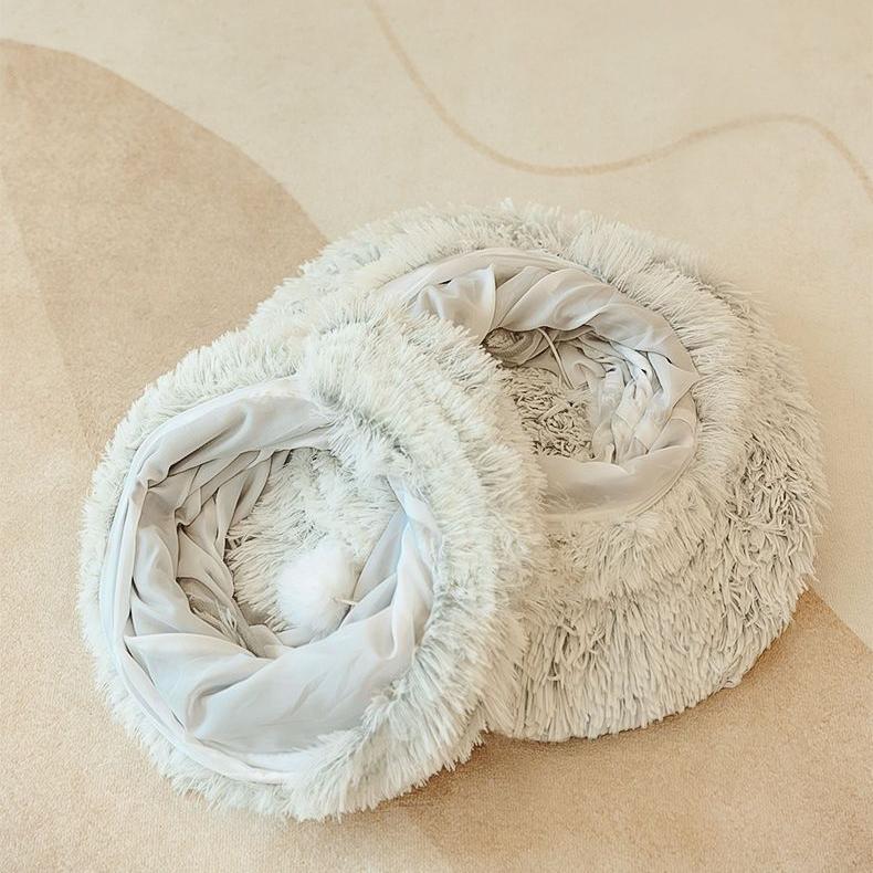 Zimní tunelové kočičí hnízdo, super velké fleece a zesílené vyjímatelné a pratelné stelivo pro kočky