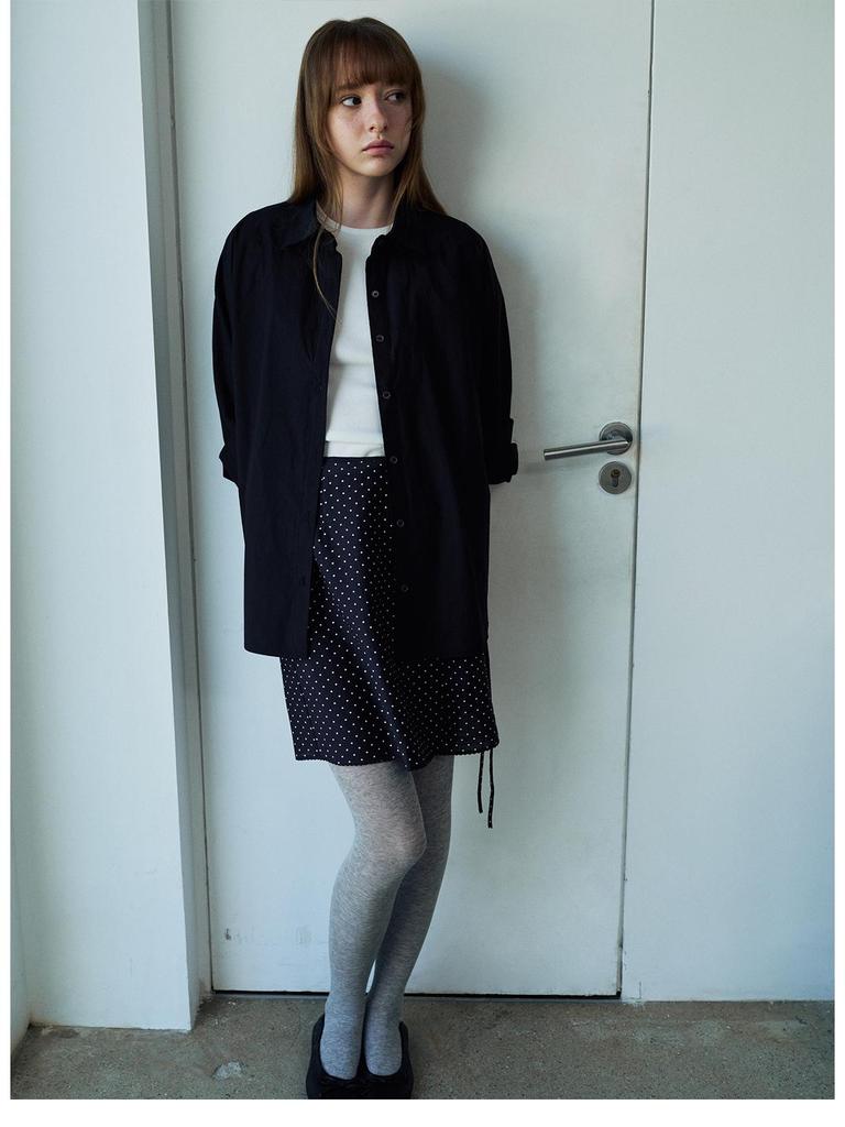 Spring Casual High-Waisted Tencel Polka Dot Wrap Skirt