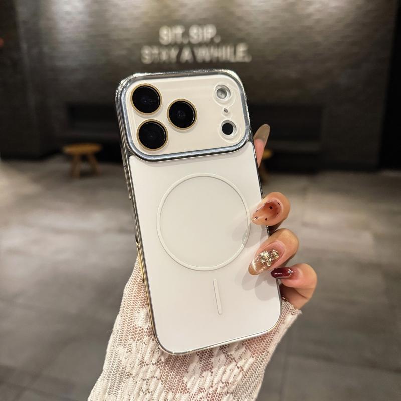 

Frosted For Magsafe Lens Glass Protect Case For iPhone 17 16 15 14 13 12 11 Pro Max Magnetic Wireless Charge Cover Fundas iPhone 11 белый
