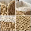 Handwoven Storage Baskets Sundries Organizer with Lid Rectangular Cosmetics Box Clothes Laundry Basket Towel Toys Container Lid