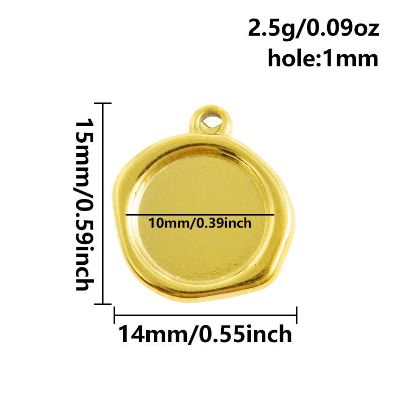 6 Stück Herz Quadrat Wassertropfen Oval Cabochon Basis Fassung Anhänger Edelstahl Charms Für Schmuckherstellung Großhandel DIY Materialien