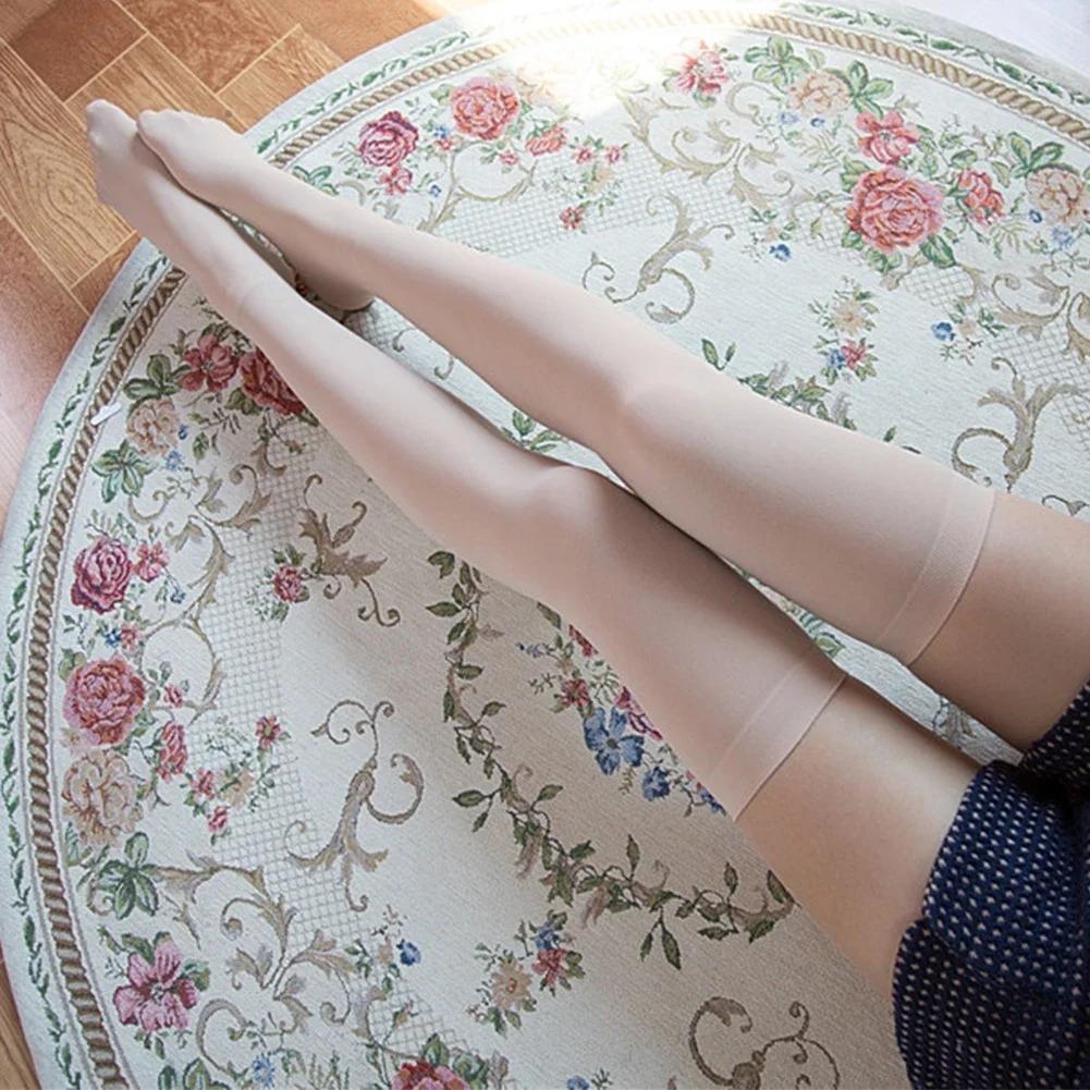 Bas en soie ultra-fins pour femmes Nylon pour dames Noir Blanc Été Automne Hiver Chaussettes Filles Jambes fines Au-dessus du genou Cuisse