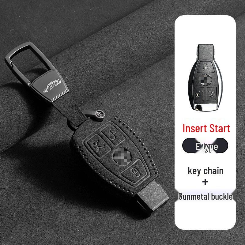 Mercedes-Benz E300L Key Cover: Suede Grade with Buckle for Men's C260LC200L GLC/GLB220