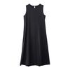 Solid Summer Sleeveless Dress Round Neck Open Back Long Dress Fashion Vocation Vest Dresses  Teens
