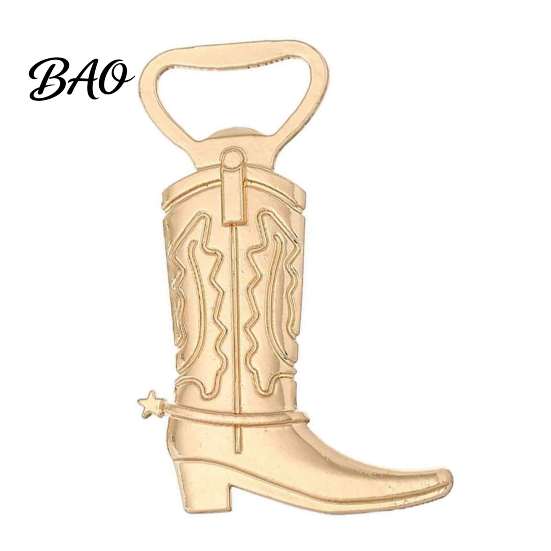 Durable Zinc Alloy Openers Cowboy Boot Bottle Opener, Western Theme with Themed Celebration Supplies Thank You Card, Unique Party Favors for Weddings
