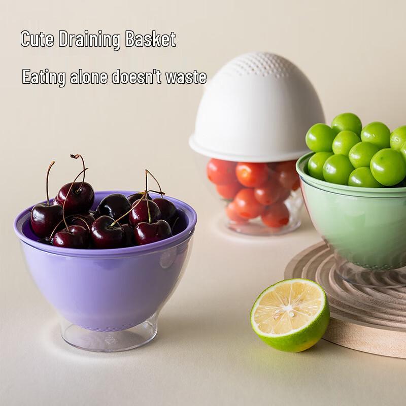Mini Double-Layer Draining Fruit Washing Basket