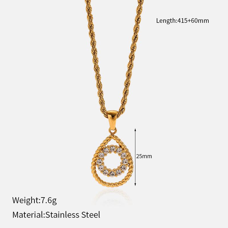 Ocean Titanium Steel Necklace Luxury Minimalist Pendant Chain Durable Sweater Accessory Jewelry Gift for Her