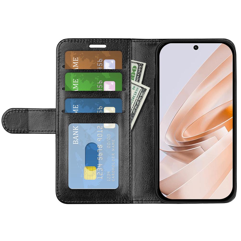 

For Xiaomi Redmi 13 5G/13 4G/Note 13R 5G/Poco M6 4G Case Leather Phone Cover Crazy Horse Texture Black