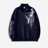 Męska bluza z półzamkiem Y2K Gothic Darkness Angel Eye