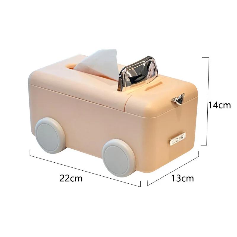 Kreative Auto-Taschentuchbox Multifunktionale Kunststoff Wohnzimmer Papierbox Desktop Dekoration Aufbewahrungsbox und Telefonhalter für Zuhause