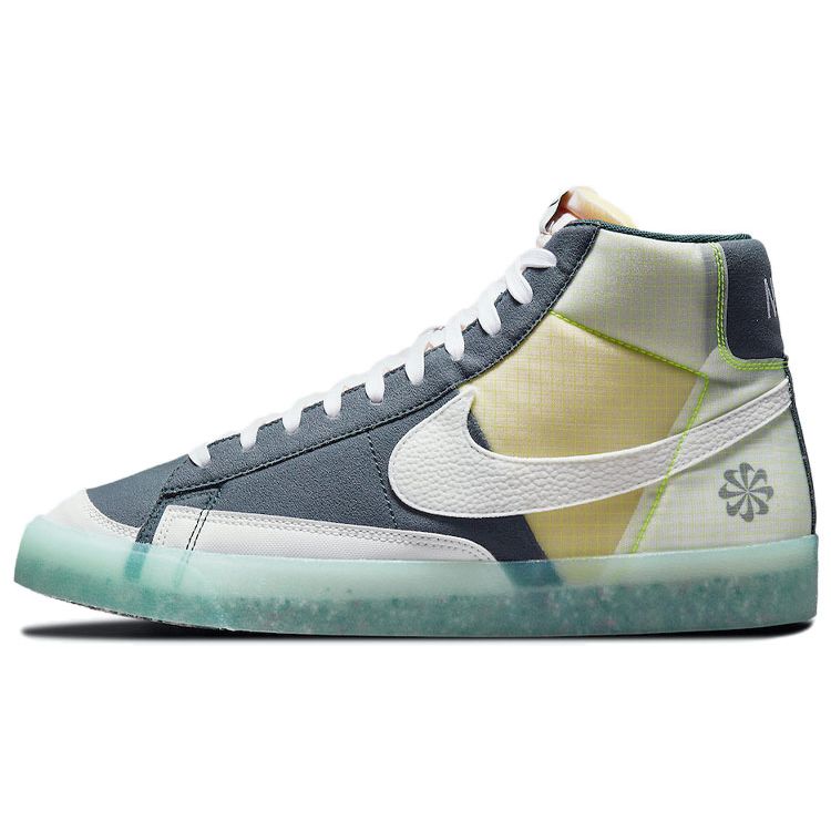 Nike Blazer Mid '77 Men Mid Top Skate Shoes White Blue Yellow DH4505-400