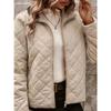 Women S Long Sleeve Lapel Quilted Loose Fit Warm Coat