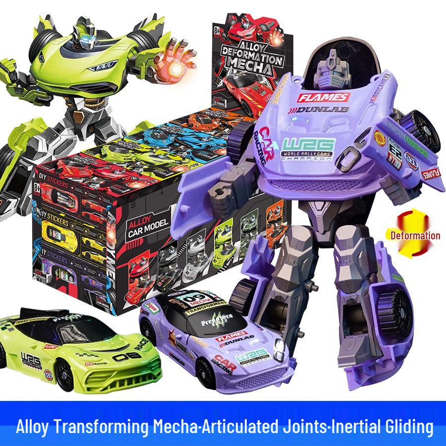 

Alloy Transforming Mecha Robot Inertial Car Toy for Kids