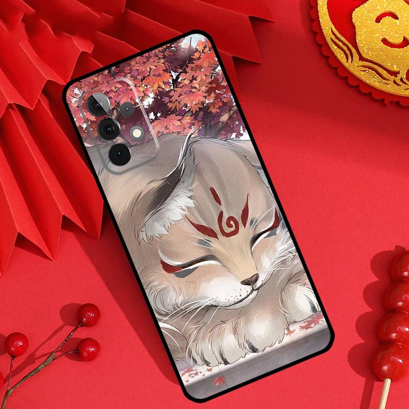 Kitsune Fox Japanese Art Case For Samsung Galaxy M34 M54 M32 M52 M15 M11 M12 M13 M14 M06 M16 M36 M56 M31 M53 M35 M55