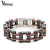 Titanium Steel Cycling Bracelet Men Punk Style Geometric Design Bike Rider Safety Accessory Black Red Or