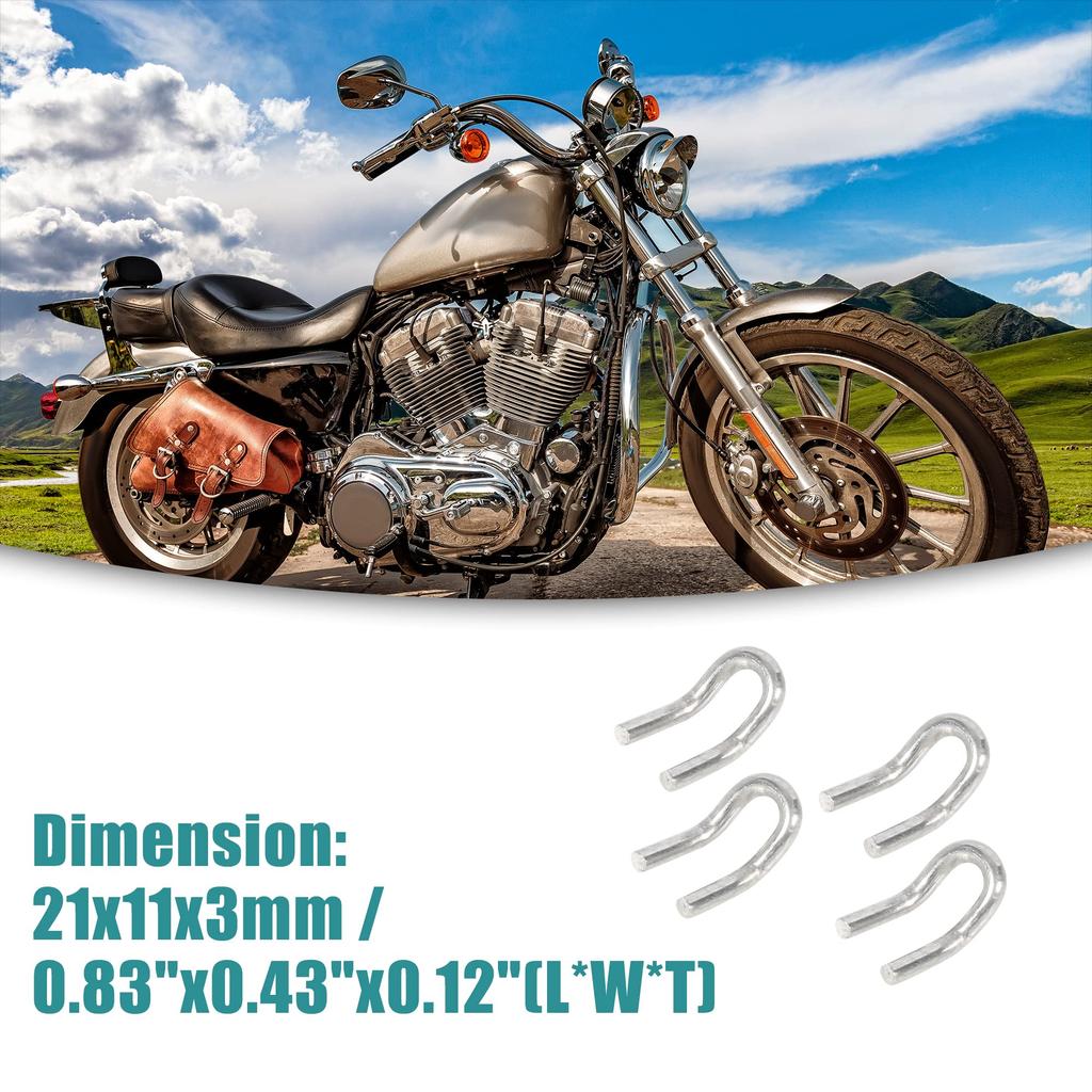 ACROPIX Universal Exhaust Muffler Pull Hook U Shape Motorcycle Scooter Silver Tone 4pcs