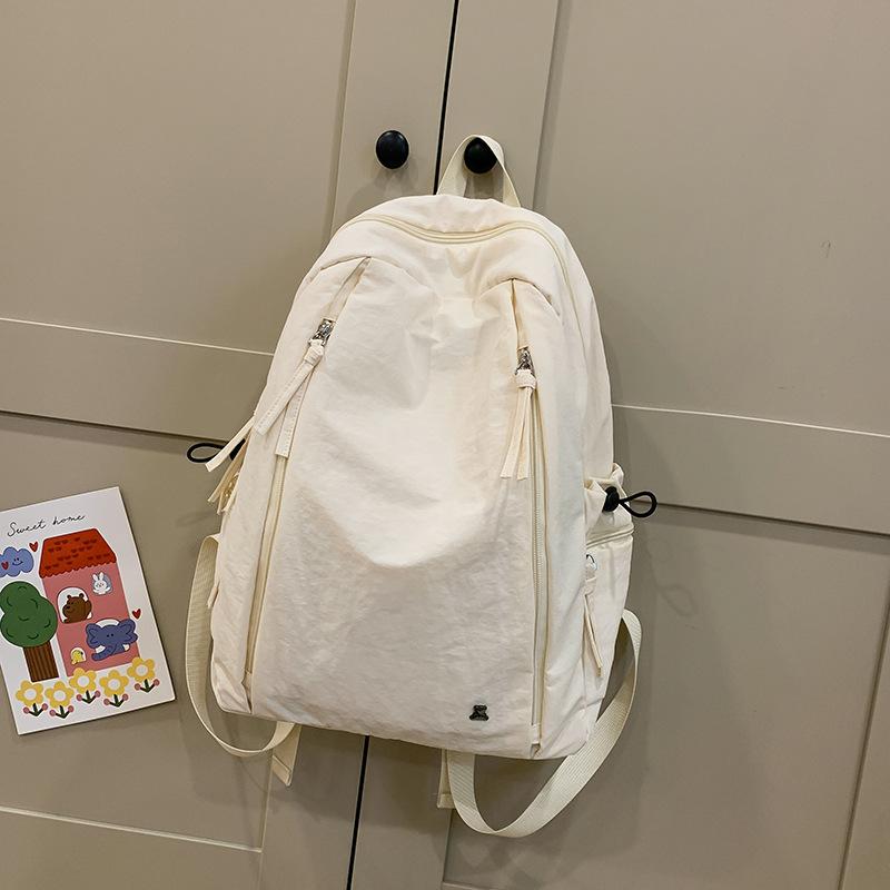 Schoolbag new lightweight and simple raw schoolbag Korean version ins college style junior high school college backpack solid color versatile backpack