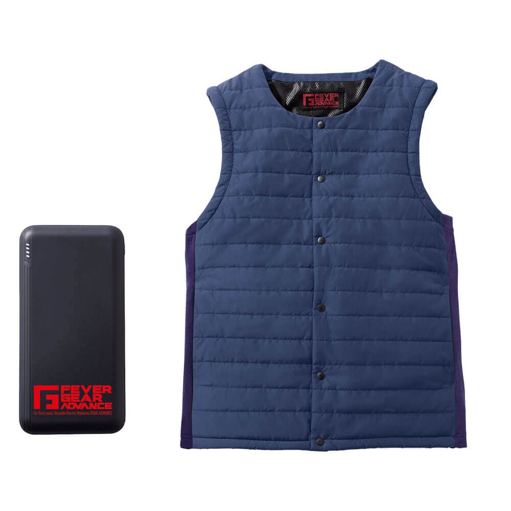 

Jichodo FEVER GEAR FGA20010 Electric Heated Inner Vest with Size Navy Built-in Heater, M,