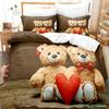 Teddy Bear Bedding Set Single Twin Full Queen King Size Plush Bear Bed Set Aldult Kid Bedroom Duvetcover Sets 3D Print 015