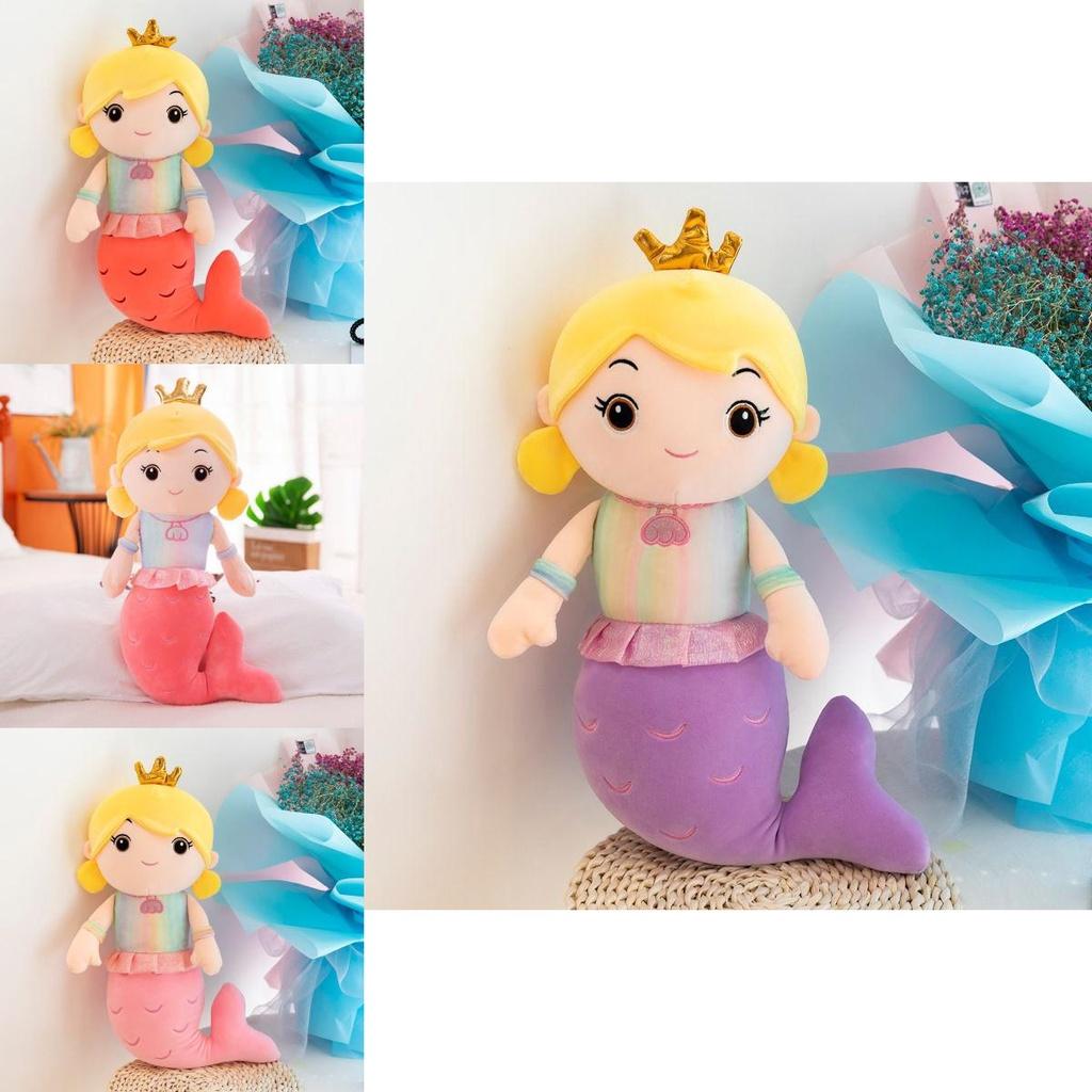 Soft And Cute Crown Mermaid Stuffed Toy Doll Great For Kids Birthday Celebrations