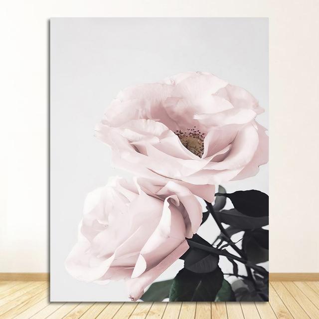 Plant Canvas Painting Botanical Floral Nordic Poster Print Wall Art Picture Modern Home Room Decor Scandinavian Pink Rose Flower