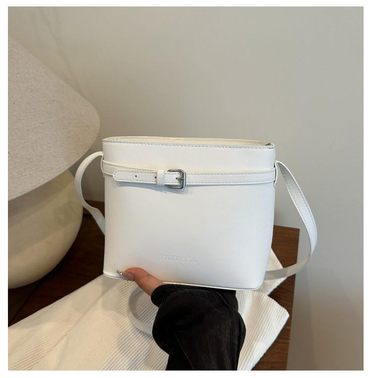 

Bucket Trendy Water Bag With Solid Color And Square Buckle Decor For Daily