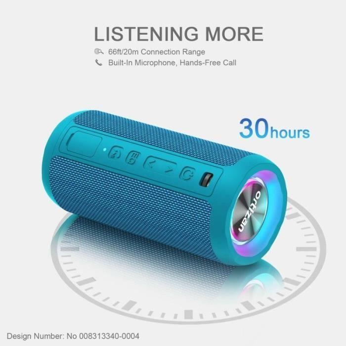 Haut-parleur Portable Bleu IPX7 Bluetooth 5.0 (Reconditionné A)