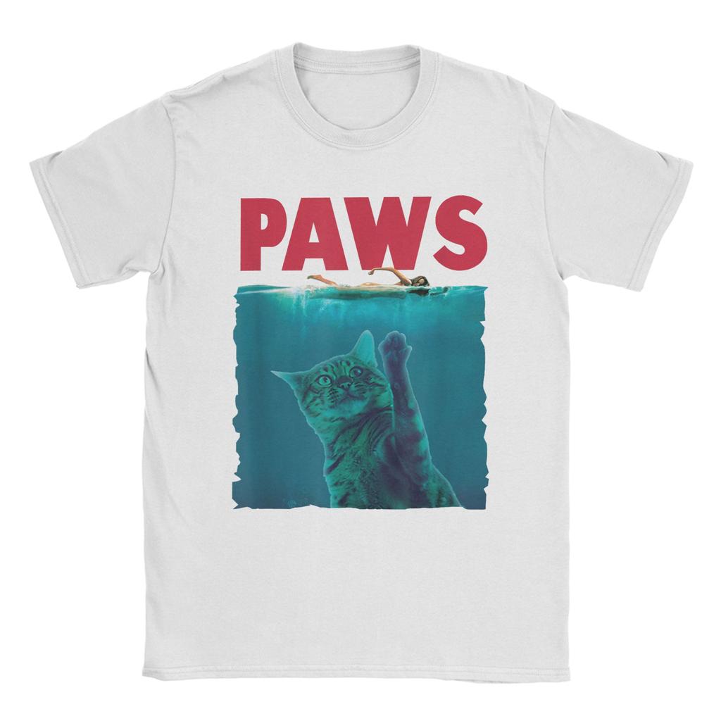 Paws Kitten Parody Funny Cat T Shirt Men 100 Cotton Cool TShirt O Neck  Tees Short Sleeve Clothes Gift Idea