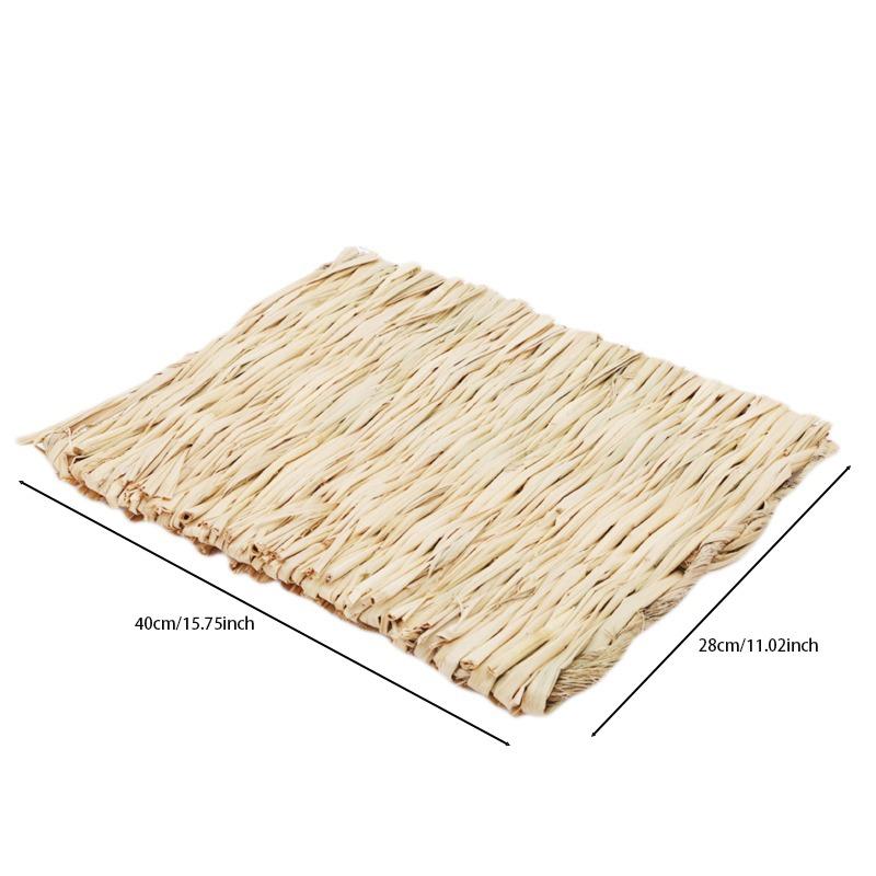 Foldable Woven Rabbit Cages Pets Hamster Guinea Pig Bunny Grass Chew Toy Mat House Bed Nests for Small Animal Rabbit Accessories