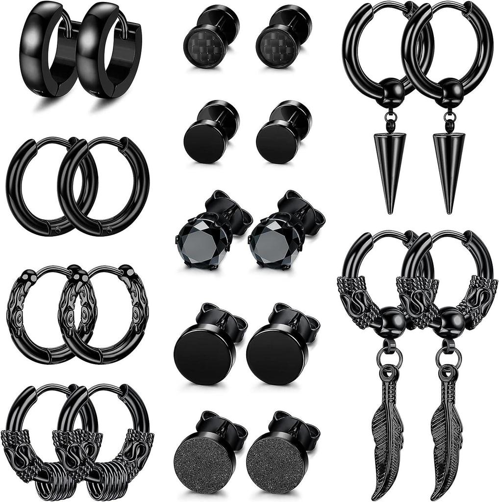 Luxury Stainless Steel Women's Stud Earrings: European & American Fashion Set