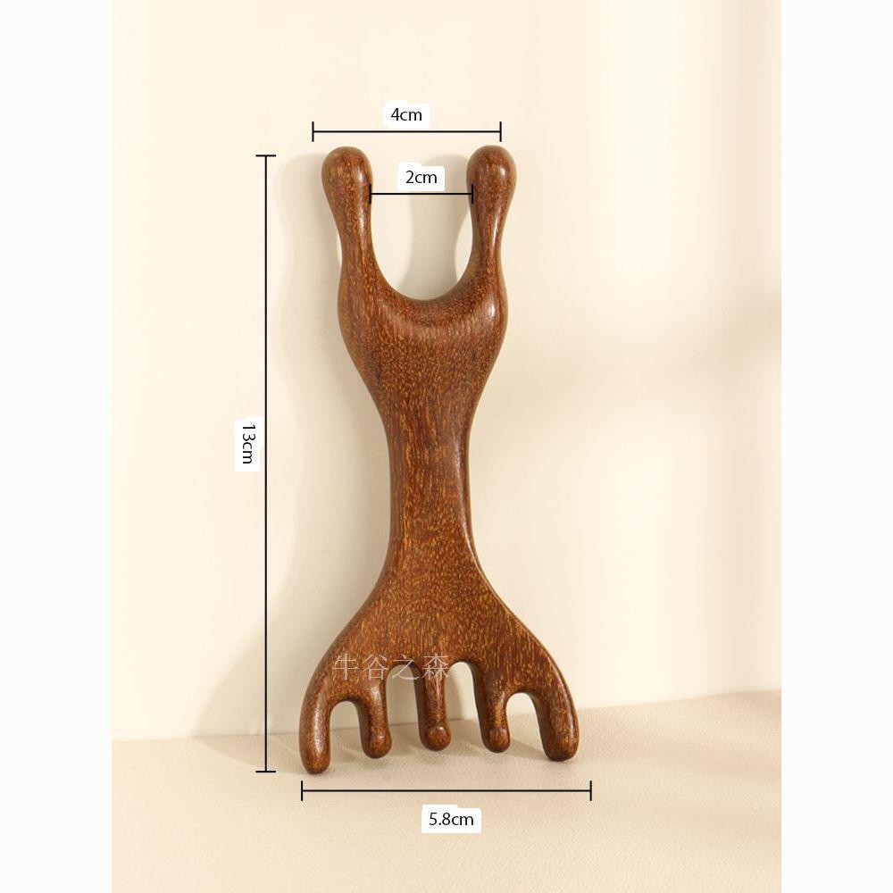 

Гребень массажный для кожи головы и волос из сандалового дерева и рога оленя, с пятью зубцами, для мужчин и женщин