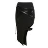 Gonna da donna primaverile a tinta unita slim-fit a vita alta fashion con spacco irregolare