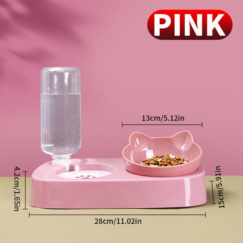 1 piece - Cat Bowl Double Bowl Dog Bowl Automatic Drinking Water for Dogs and Cats Feeding Double Bowl, Suitable for Pets