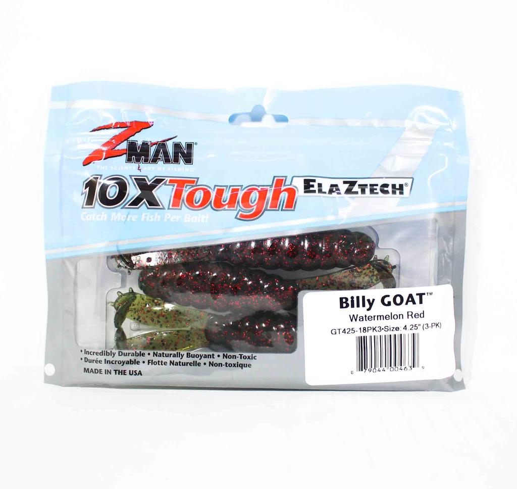 Zman Soft Lure Billy Goat 4.25 Inch 3/Pack Watermelon Red (4639)