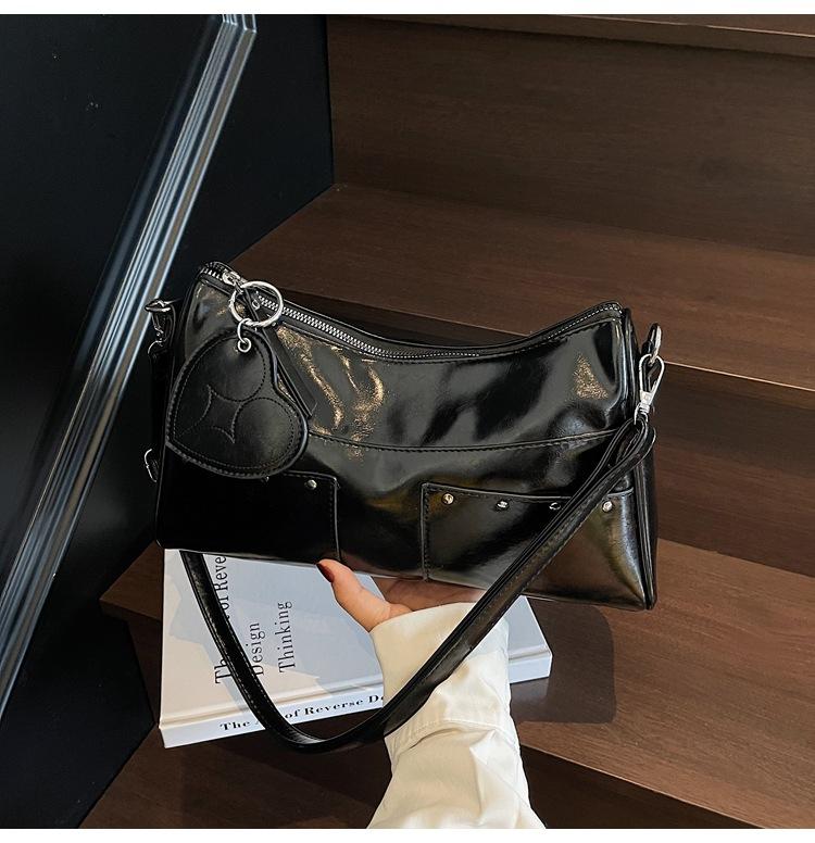 

New stylish and simple shoulder backpack large capacity messenger bag versatile tote bag commuter bag bag чорний