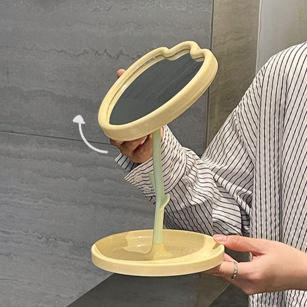 Abnehmbarer tulpenförmiger Ankleidespiegel Niedlicher Tischspiegel Desktop-Schminkspiegel Schlafzimmer